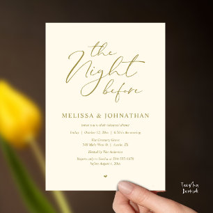 Invitación La Noche Antes de la Cena de Ensayo de Boda Románt