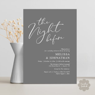 Invitación La Noche Antes de la Cena de Ensayo de Boda Románt