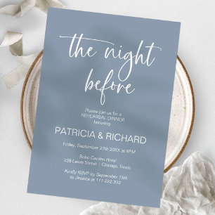 Invitación La Noche Antes de la Cena de Ensayo de Caligrafía