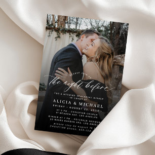 Invitación La noche antes de la cena de ensayo de la boda con