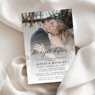 Invitación La noche antes de la cena de ensayo de la boda con