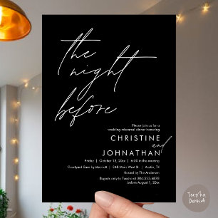 Invitación La noche antes de la cena de ensayo de la boda rom