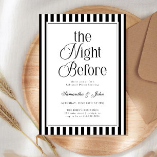 Invitación La Noche Antes de la Cena de Ensayo de Rayas Moder