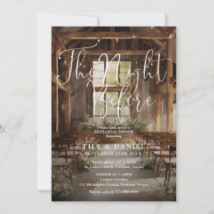 Invitación La Noche Antes de la Cena de Ensayo del Granero Rú