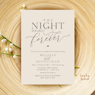 Invitación La Noche Antes de la Cena de Ensayo Romántica para