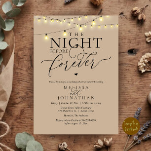Invitación La Noche Antes de la Cena de Ensayo Romántica para