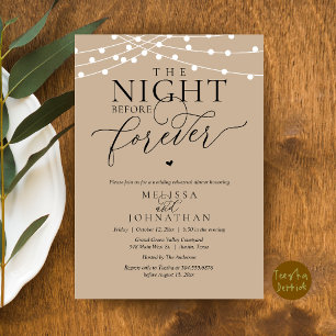 Invitación La Noche Antes de la Cena de Ensayo Romántica para