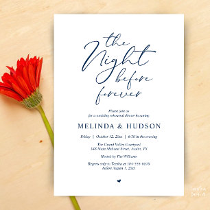 Invitación La Noche Antes de la Cena de Ensayo Romántico para