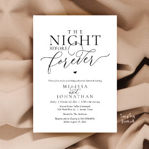 Invitación La Noche Antes de la Cena de Ensayo Romántico para
