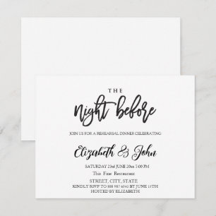 Invitación La noche antes de la cena de ensayo simple