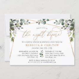 Invitación La noche antes de la cena de los ensayos de verde