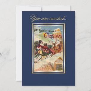 Invitación La noche antes de la cena de los Navidades Santa C