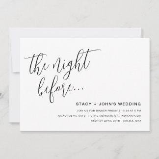 Invitación La noche antes de la cena del ensayo