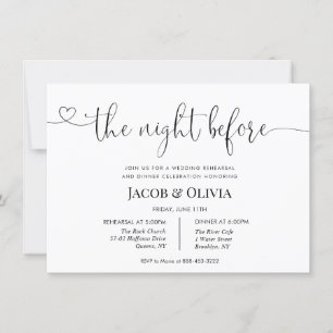 Invitación La noche antes de la cena del ensayo Boda