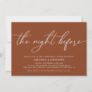 Invitación La noche antes de la cena del ensayo Boda