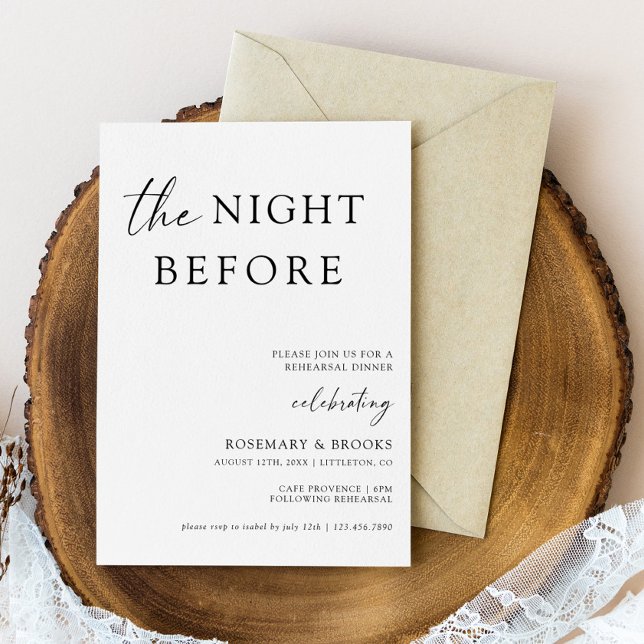 Invitación La noche antes de la cena del ensayo Boda (Subido por el creador)