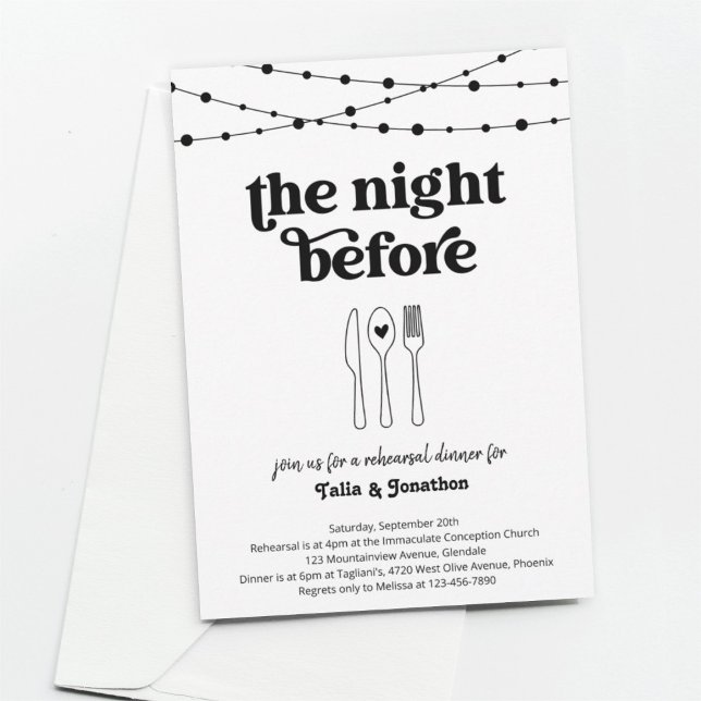 Invitación La noche antes de la cena del ensayo Boda (Subido por el creador)