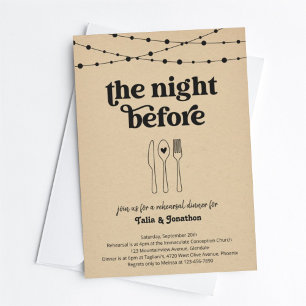 Invitación La noche antes de la cena del ensayo Boda