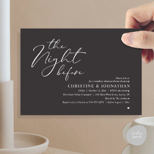 Invitación La Noche Antes de la Cena Romántica de Ensayo de B