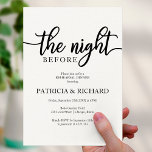 Invitación La Noche Antes De La Cena Sencilla Y Elegante<br><div class="desc">La Noche Antes De La Sencilla Y Elegante Invitación A Cenar</div>