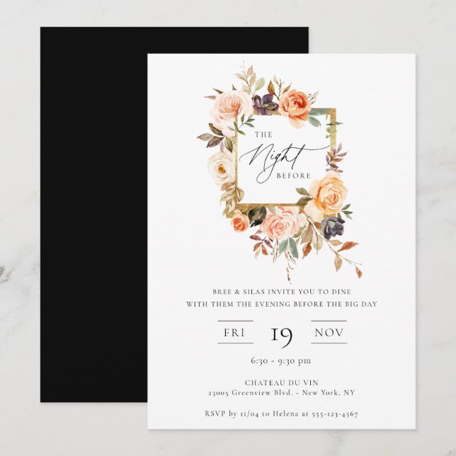Invitación La noche antes de la floral del otoño (Anverso / Reverso)