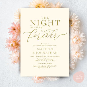 Invitación La Noche Antes de Siempre, Cena de Ensayo de Boda