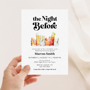 Invitación La Noche Antes de Soltero Estilo Retro Vintage