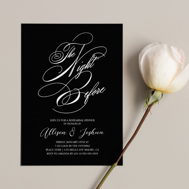 Invitación La noche antes del ensayo Boda Cena elegante (Subido por el creador)