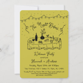 Invitación La noche antes del ensayo de la cena