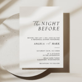 Invitación La noche antes del ensayo de los Bodas modernos