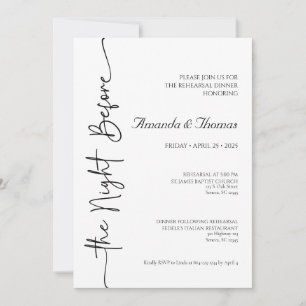 Invitación La noche antes del ensayo de los tableros de espum
