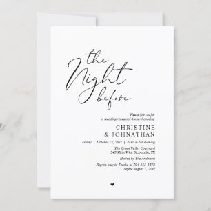 Invitación La noche antes del ensayo romántico Boda