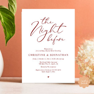 Invitación La noche antes del ensayo romántico Boda
