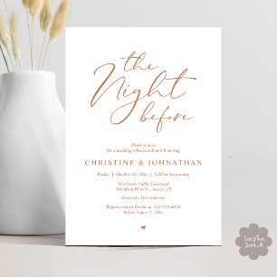 Invitación La noche antes del ensayo romántico Boda
