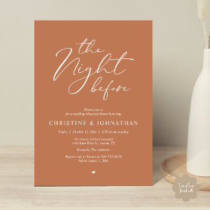 Invitación La noche antes del ensayo romántico Boda
