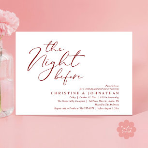 Invitación La noche antes del ensayo romántico Boda