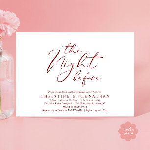 Invitación La noche antes del ensayo romántico Boda