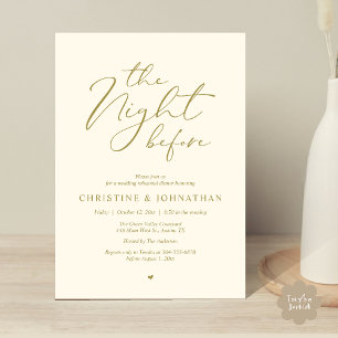 Invitación La noche antes del ensayo romántico Boda