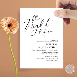 Invitación La noche antes del ensayo romántico Boda