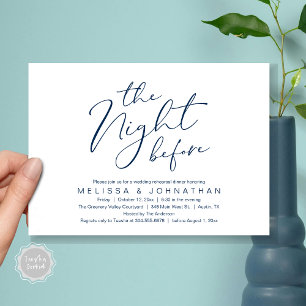 Invitación La noche antes del ensayo romántico Boda