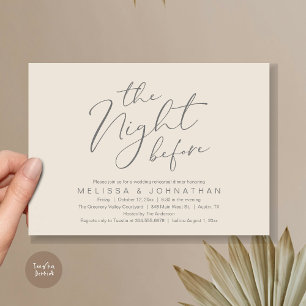 Invitación La noche antes del ensayo romántico Boda
