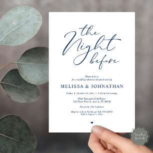 Invitación La noche antes del ensayo romántico Boda