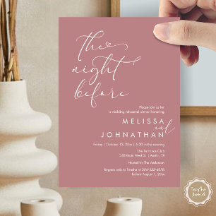 Invitación La noche antes del ensayo romántico Boda