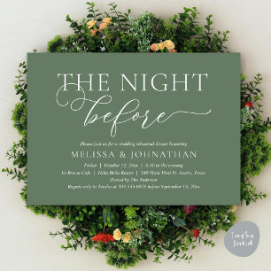 Invitación La noche antes del ensayo romántico Boda