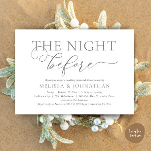Invitación La noche antes del ensayo romántico Boda