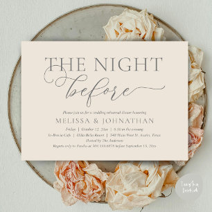Invitación La noche antes del ensayo romántico Boda