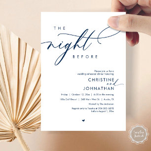 Invitación La noche antes del ensayo romántico Boda