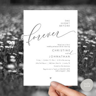 Invitación La noche antes del ensayo romántico Boda