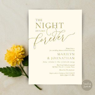 Invitación La Noche Antes para Siempre, Cena de Ensayo de Bod