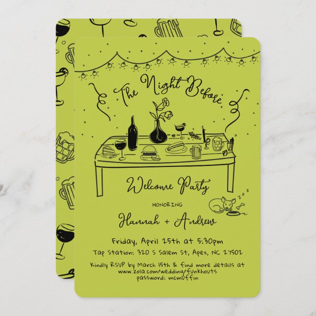 Invitación La noche de bienvenida de Hannah antes de chihuahu (Anverso / Reverso)